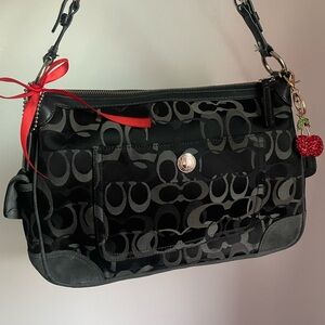 Vintage Coach Black & Gray Shoulder Bag